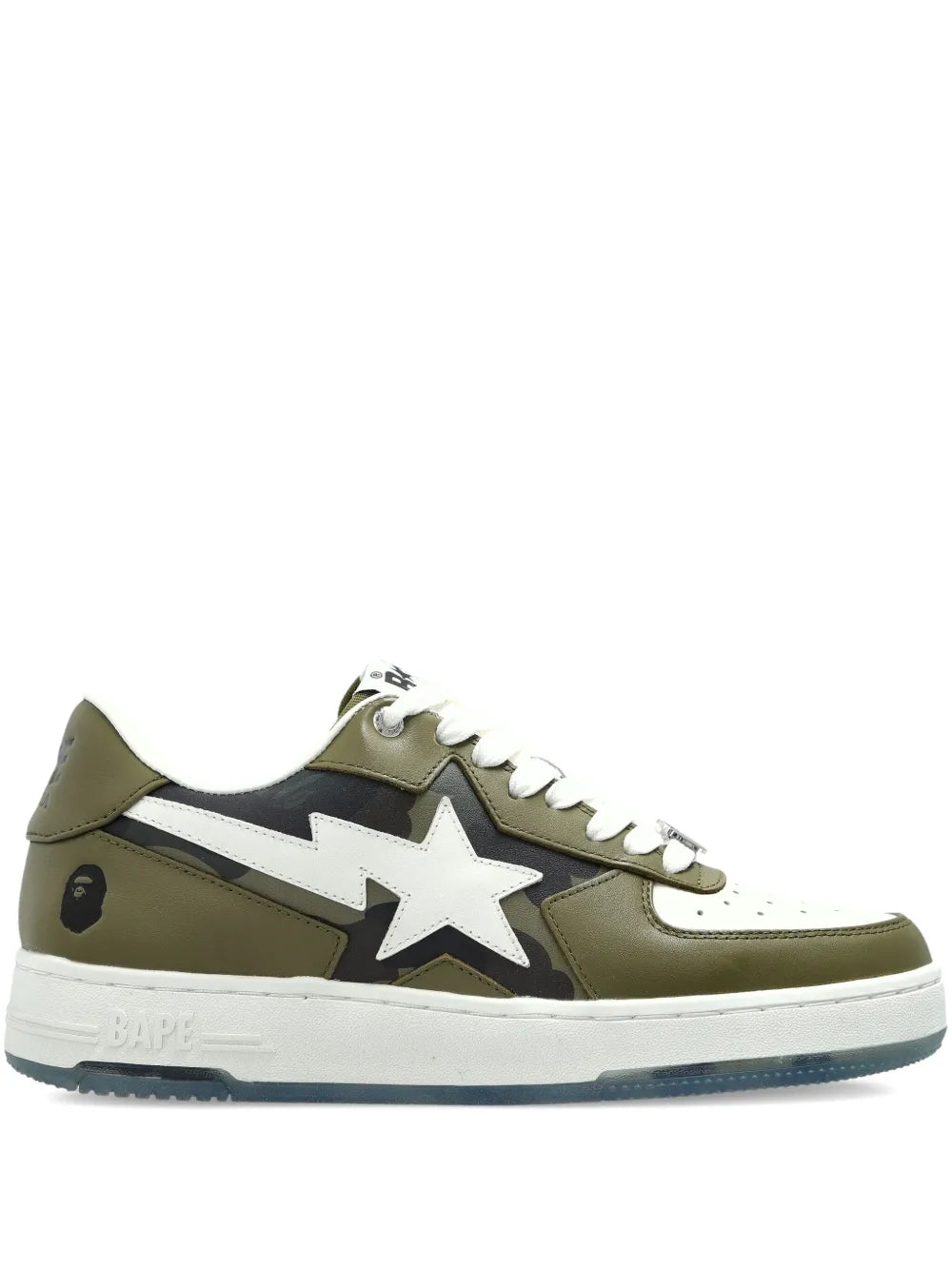 A BATHING APE®  star-patch leather sneakers