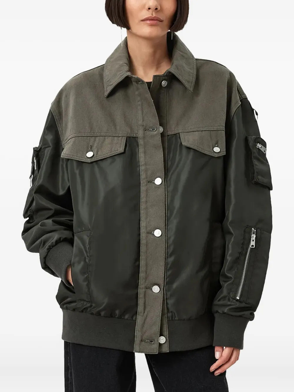 AllSaints Verity chest-pockets bomber jacket