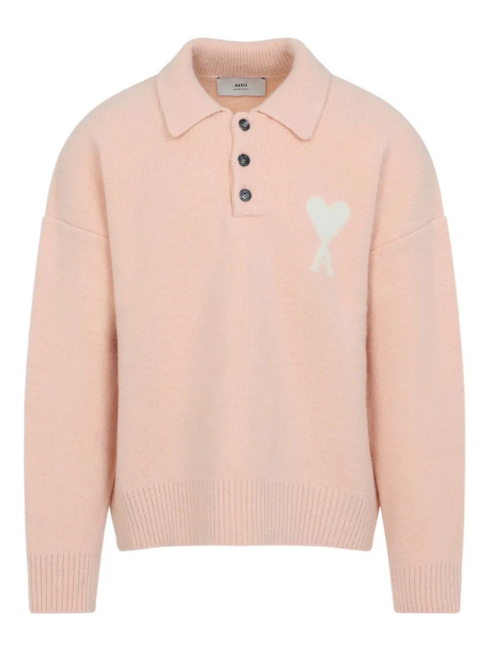 AMI Paris  button alpaca polo shirt