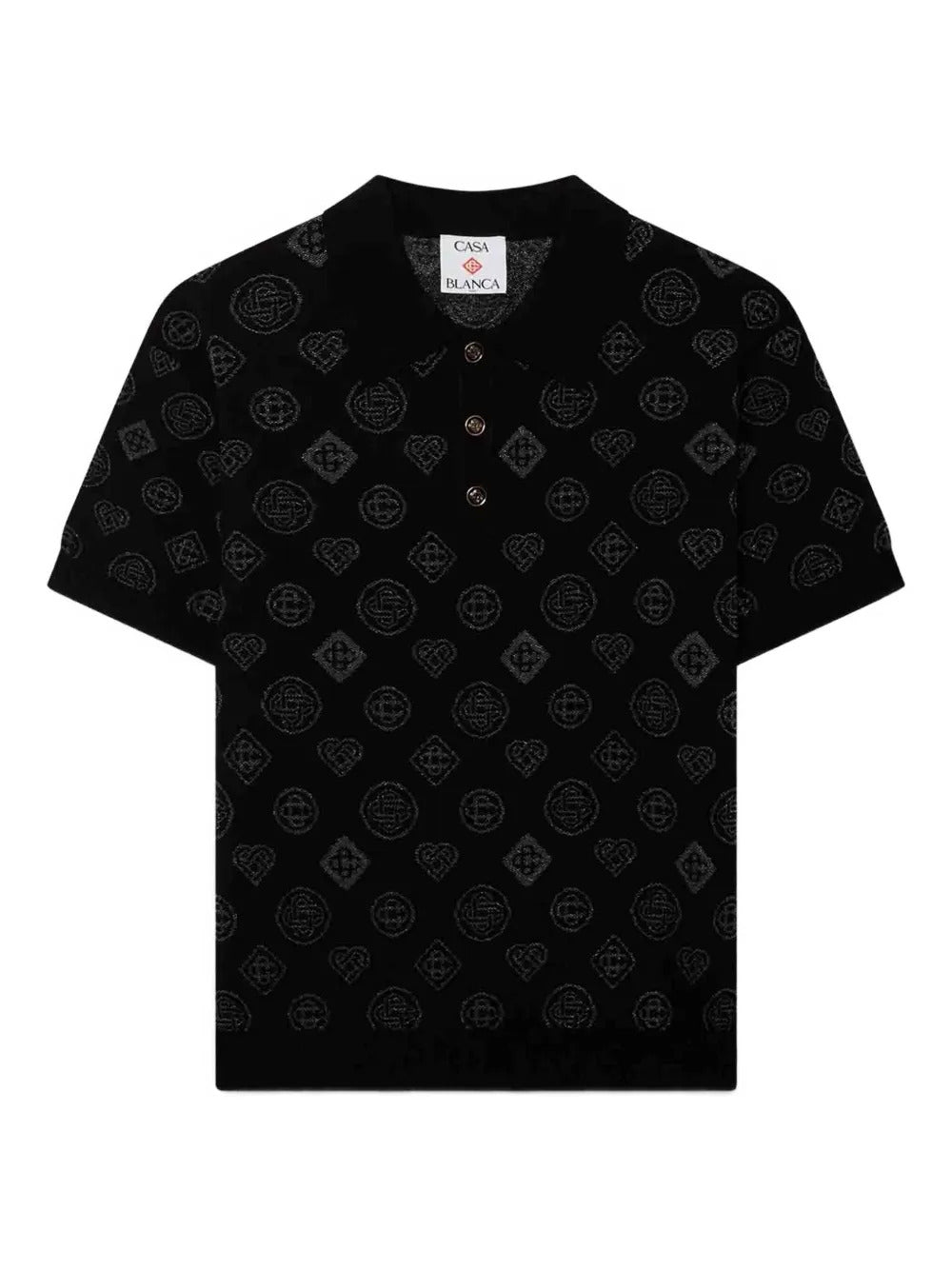Casablanca  jacquard monogram polo-shirt