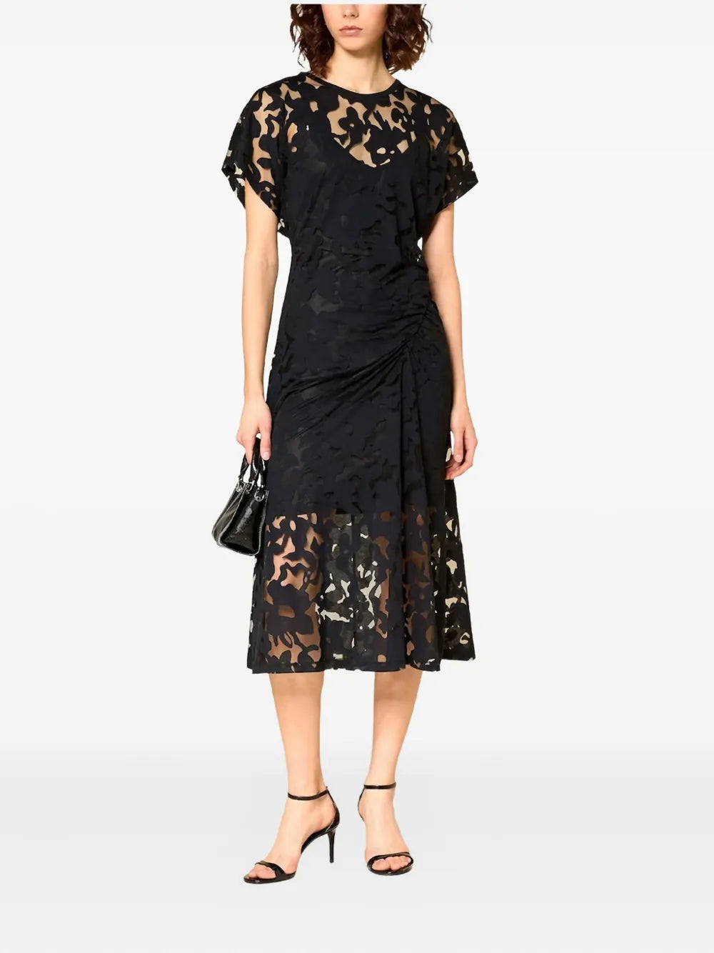 BOSS  floral gathered dress