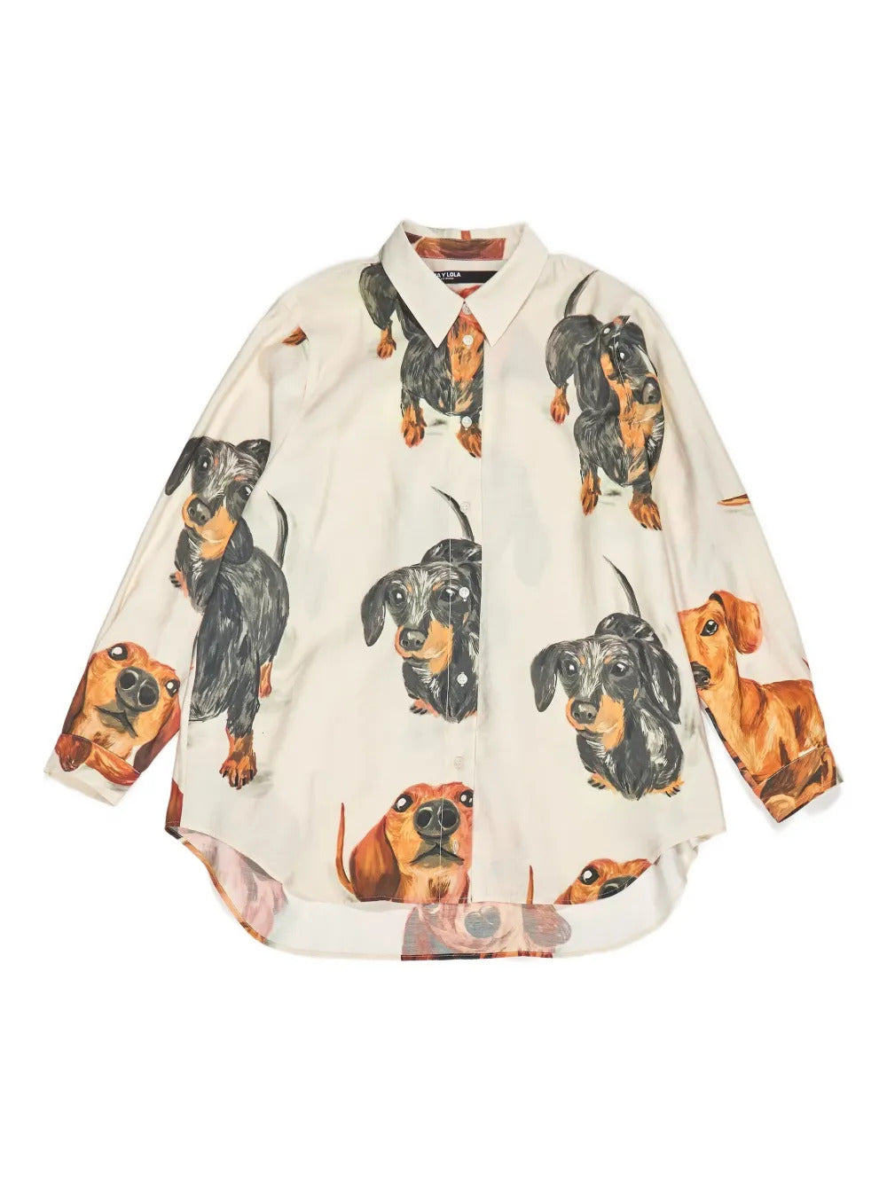 Bimba y Lola  dog print collared top