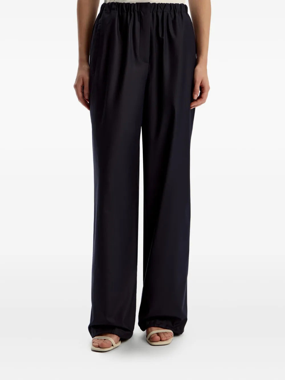 12 STOREEZ  drawstring straight-leg trousers