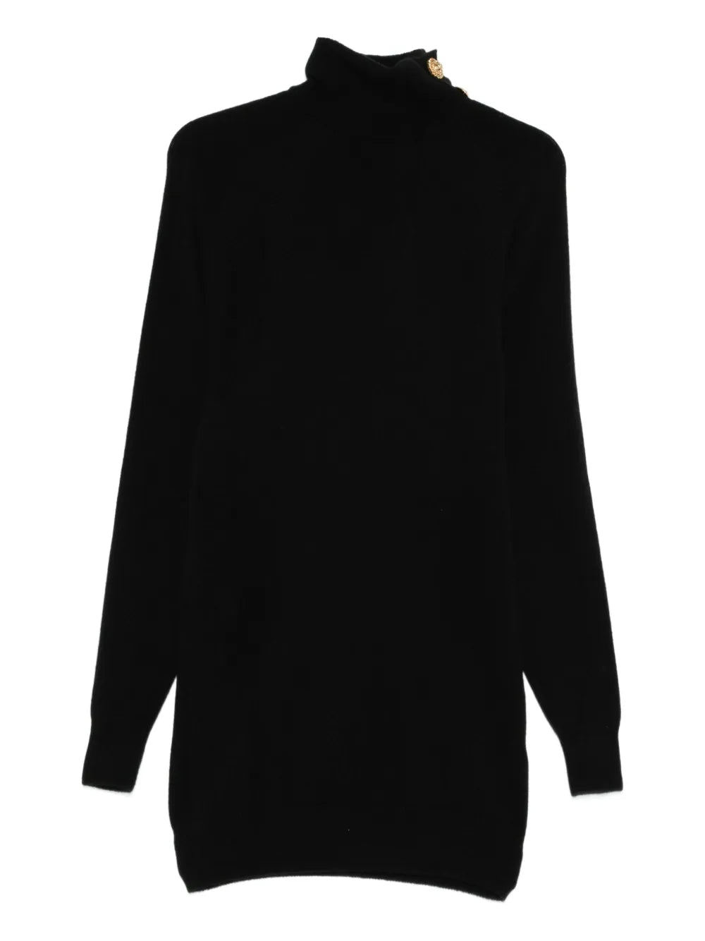 Balmain  button-embellishment roll-neck dress