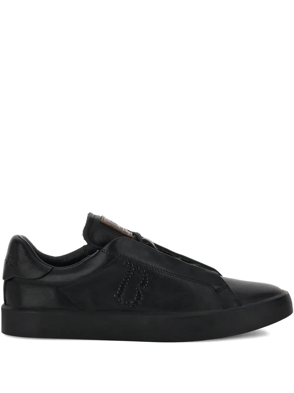 Boggi Milano  embroidered logo leather sneakers