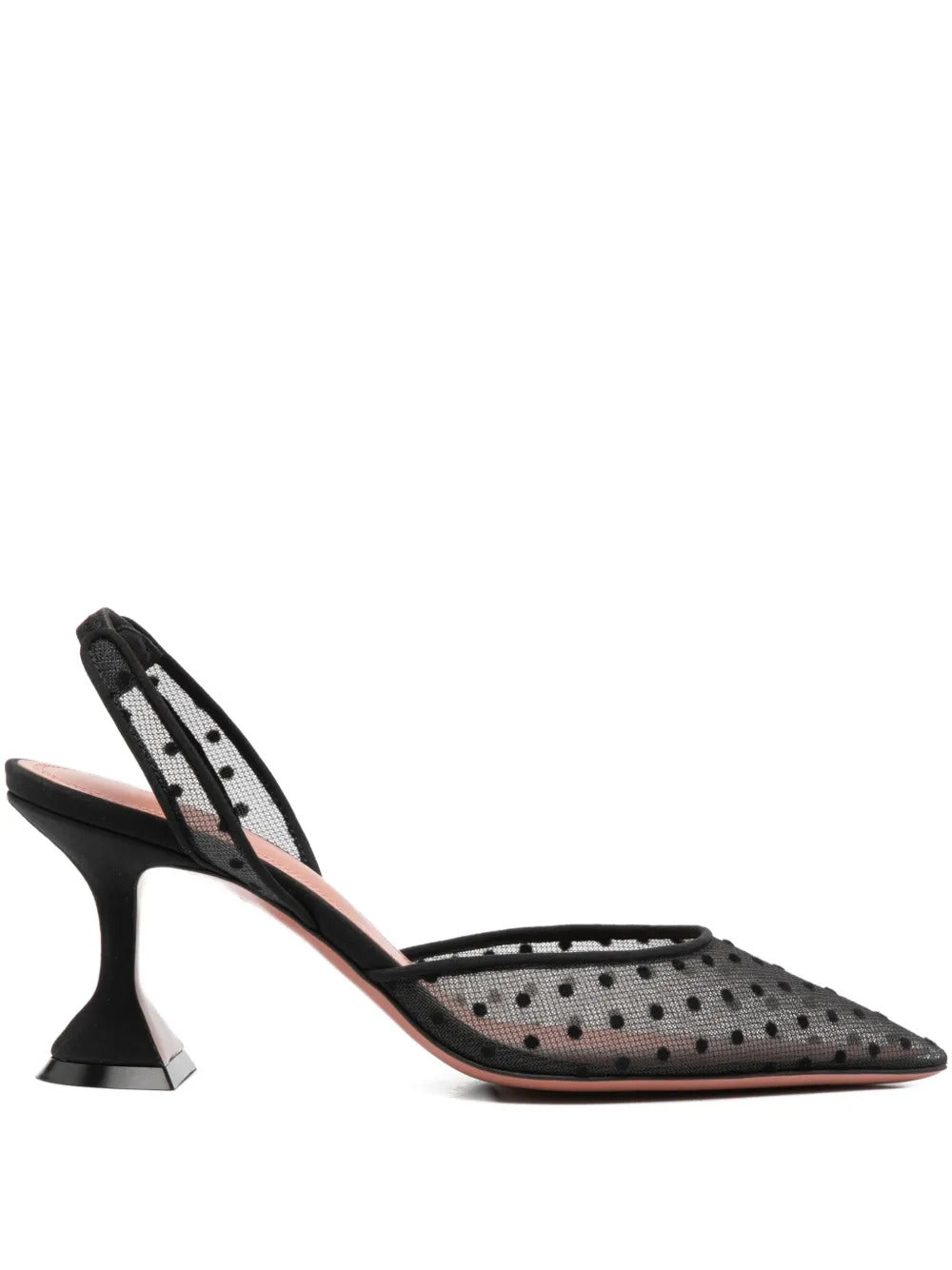 Amina Muaddi  70mm polka-dot pattern sling-back pumps