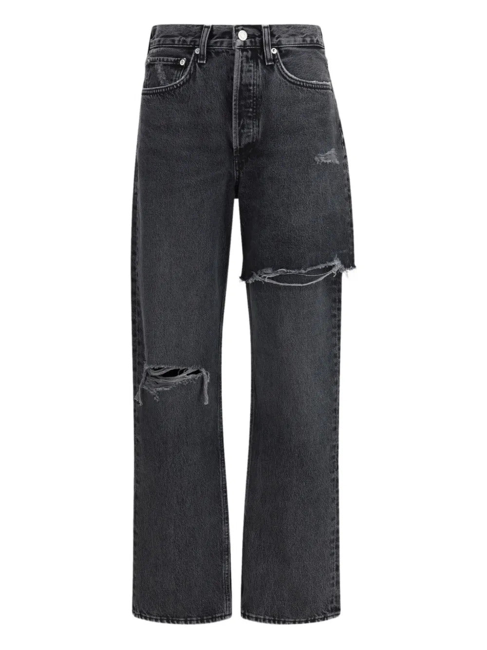 AGOLDE  ripped button-fastening five-pockets jeans