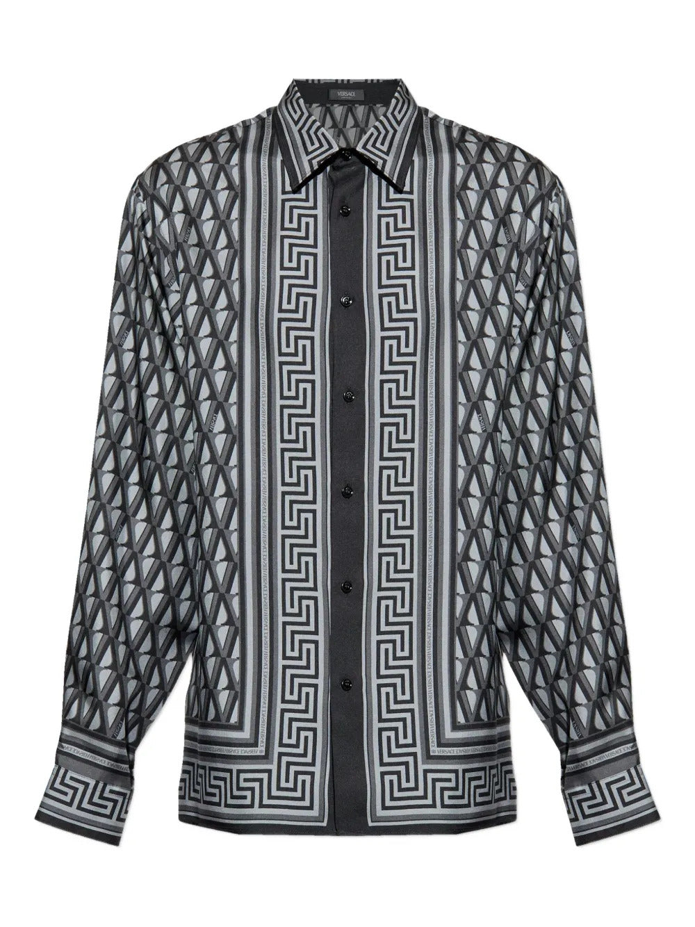 Versace  geometric-pattern silk shirt