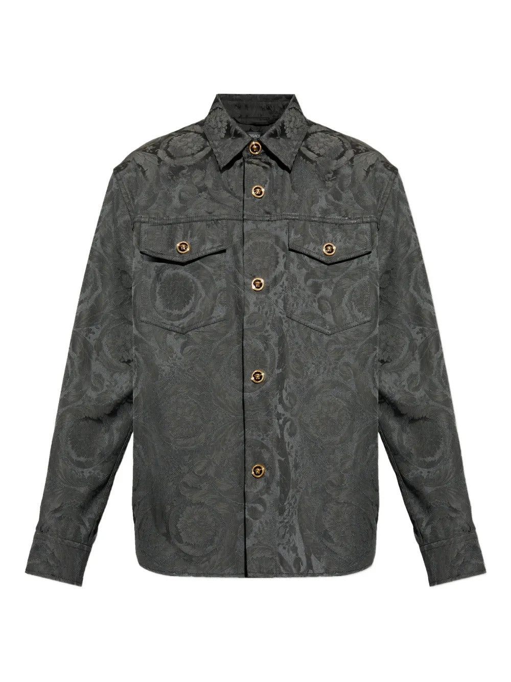 Versace  Barocco-print buttoned overshirt blazer