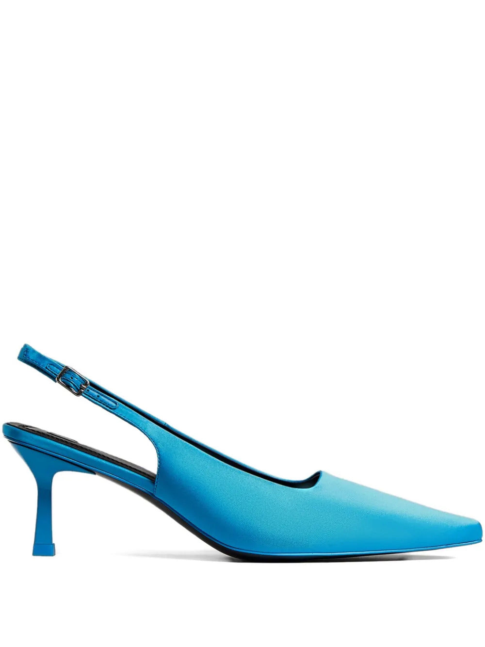 12 STOREEZ  60mm silk slingback pumps