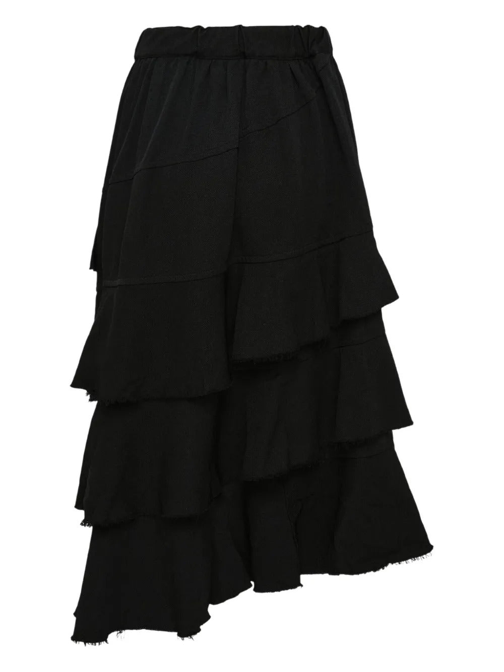 Black Comme Des Garçons  layered-design midi skirt