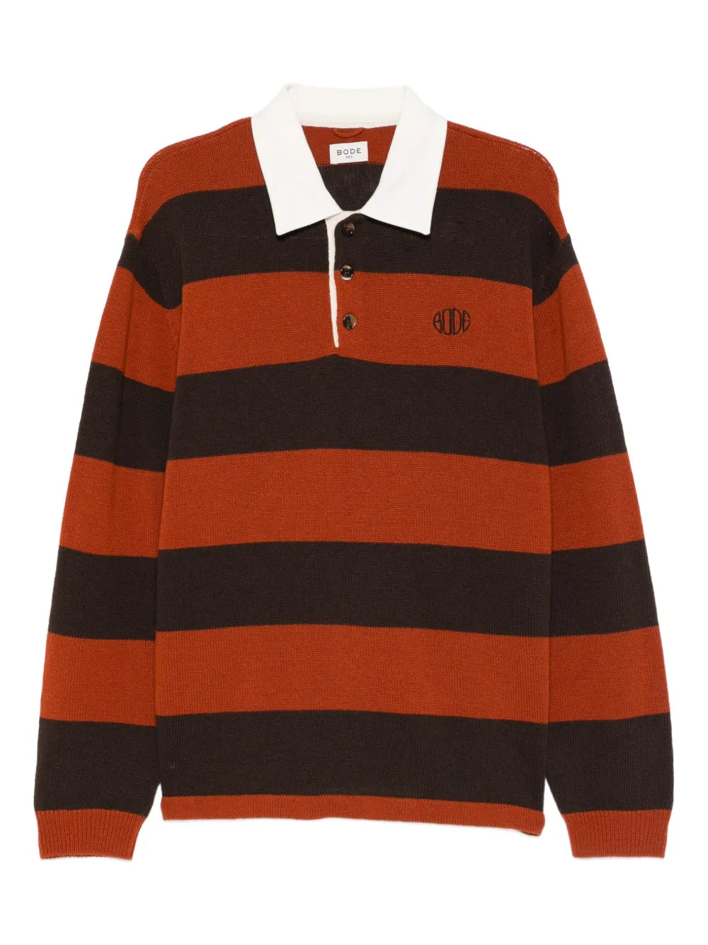 BODE striped-collared polo shirt