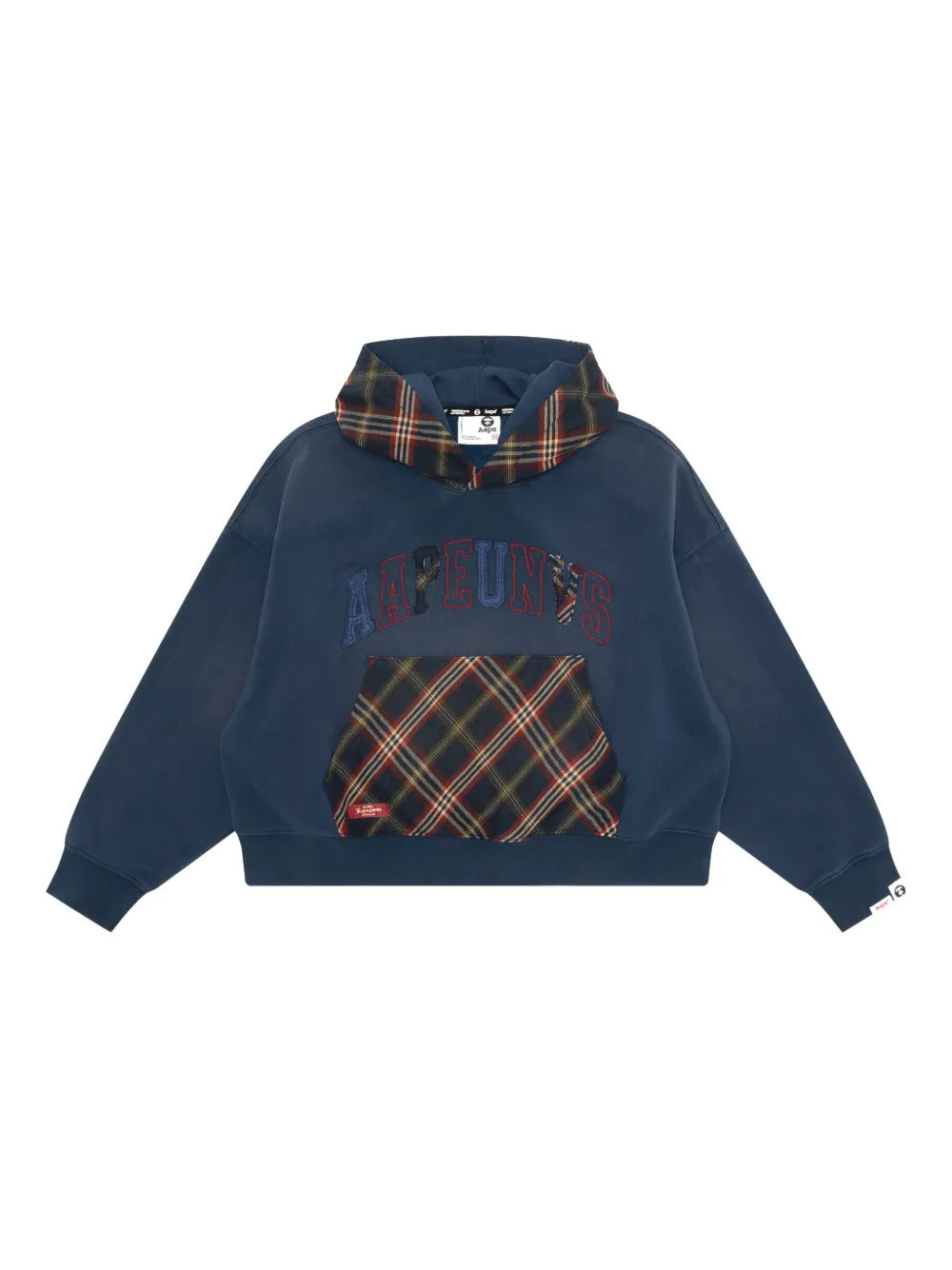 AAPE BY *A BATHING APE®  plaid appliqué hoodie