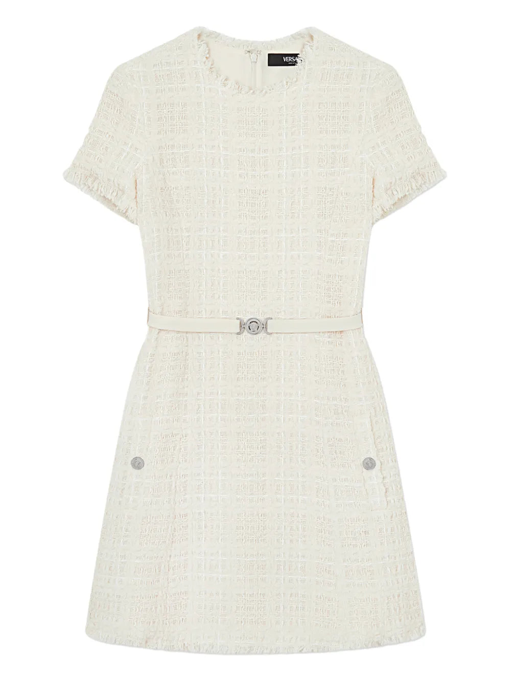 Versace  check-pattern cotton mini dress
