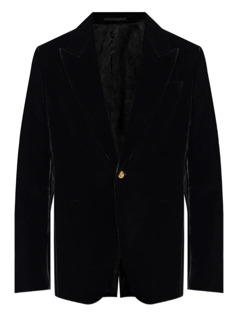 Versace  Medusa button velvet blazer