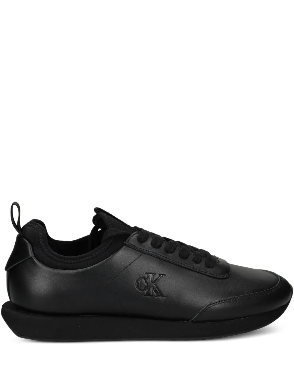 Calvin Klein  logo-embossed leather sneakers