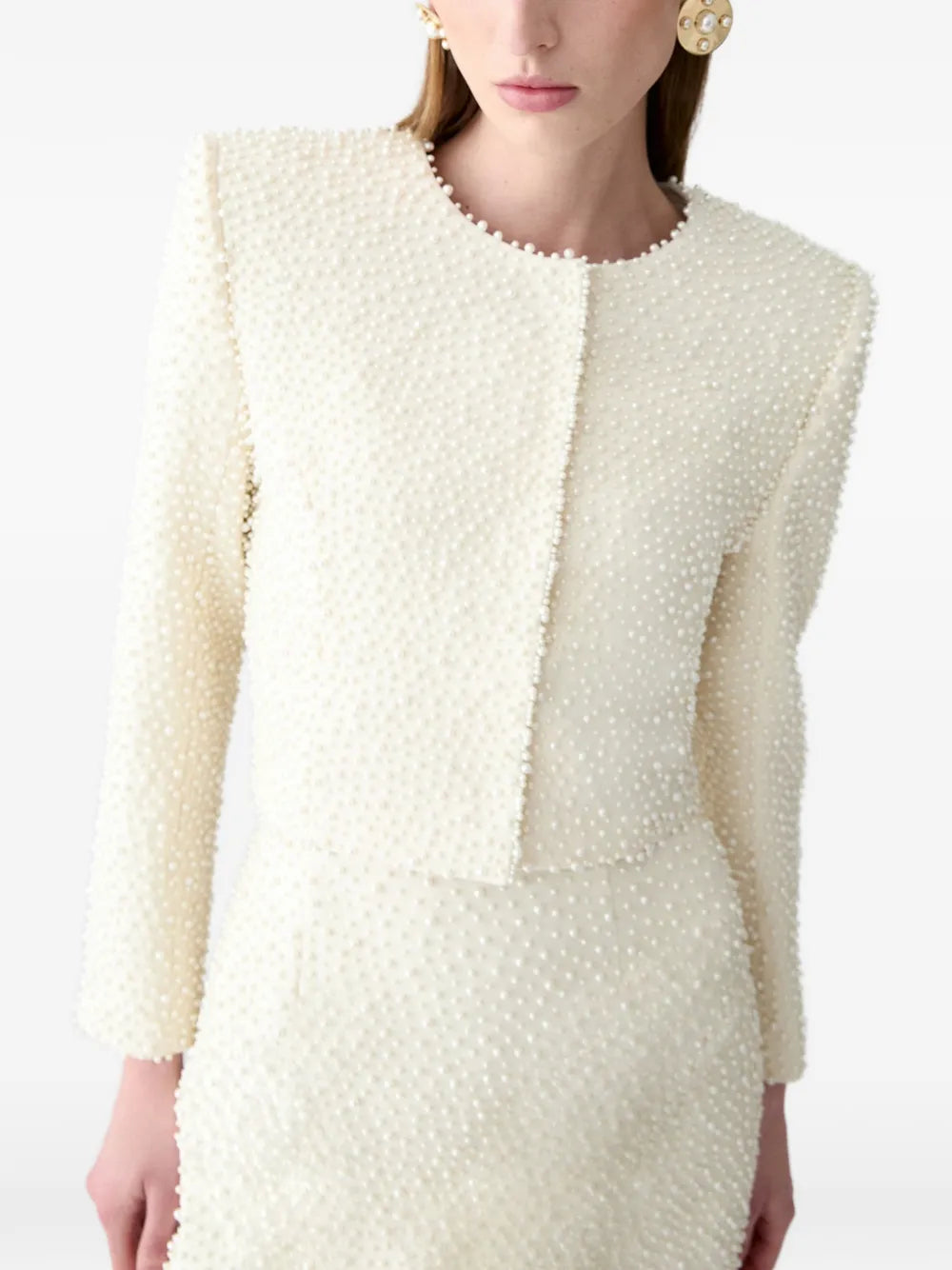 Carolina Herrera  pearl-embroidered long-sleeve jacket