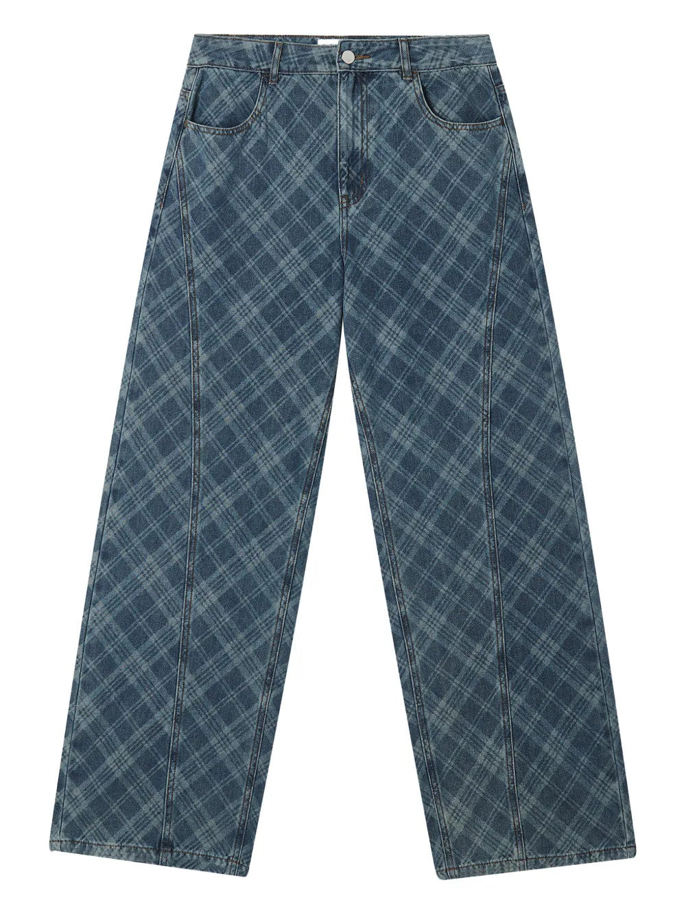 b+ab  plaid denim jeans