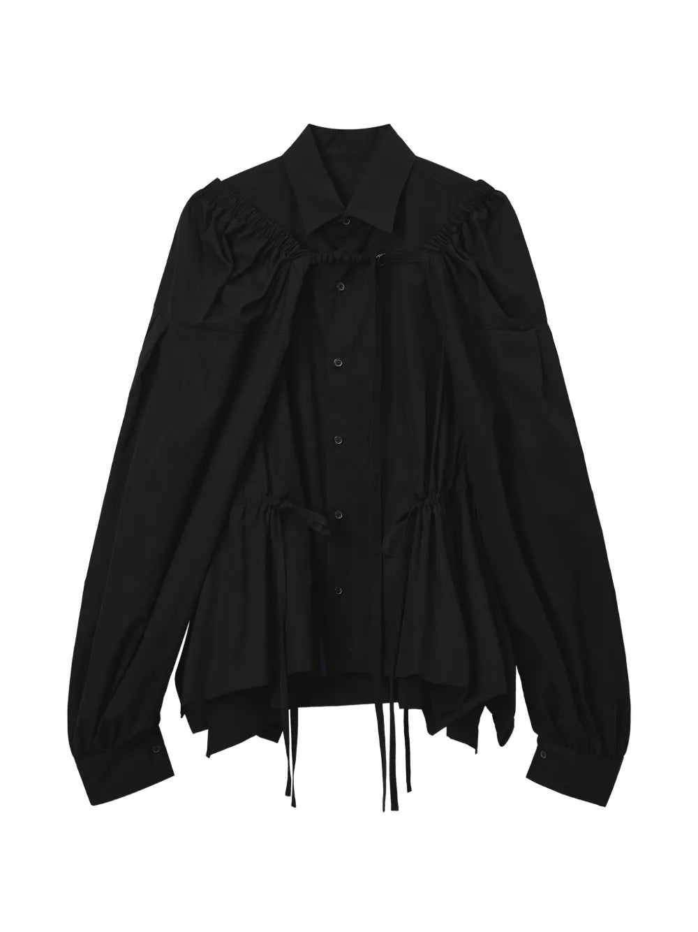 Yohji Yamamoto  balloon-sleeve drawstring shirt