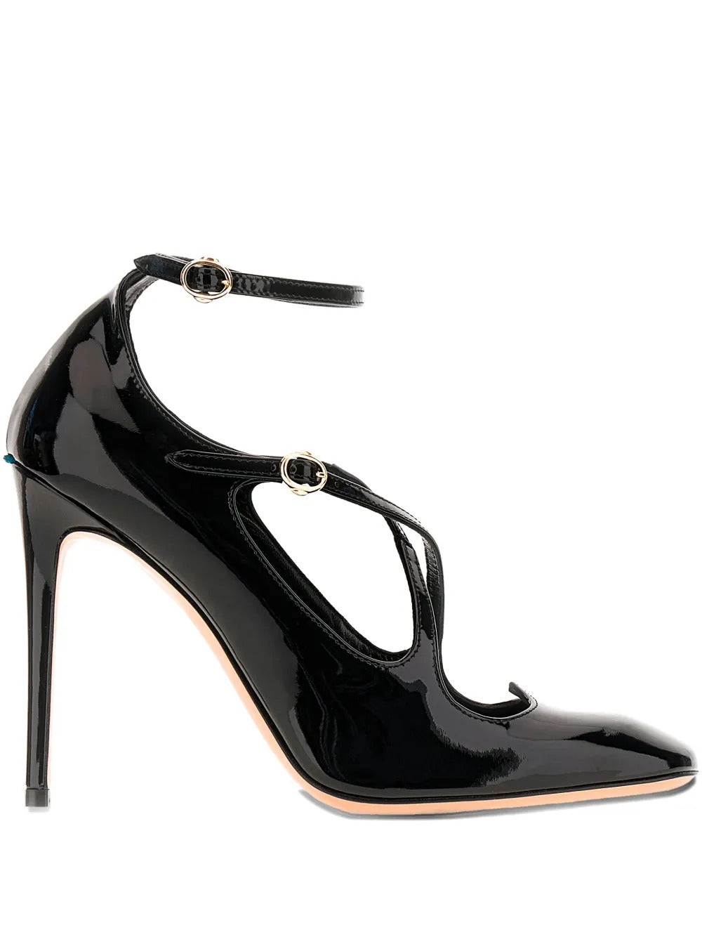 A.Bocca  90mm T-strap leather pumps