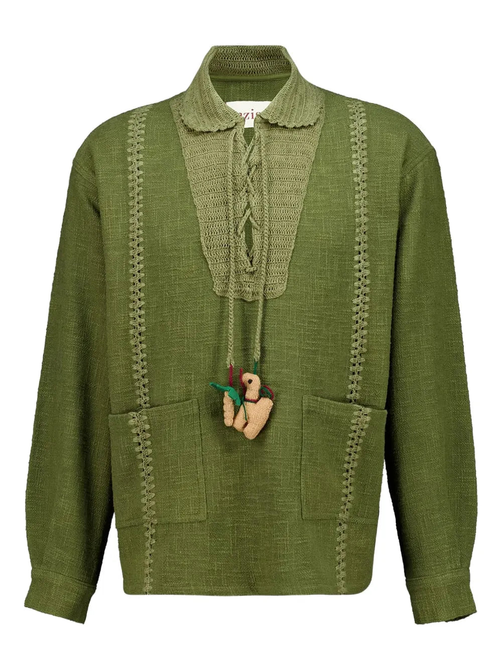Baziszt  Sofia lace-up polo shirt