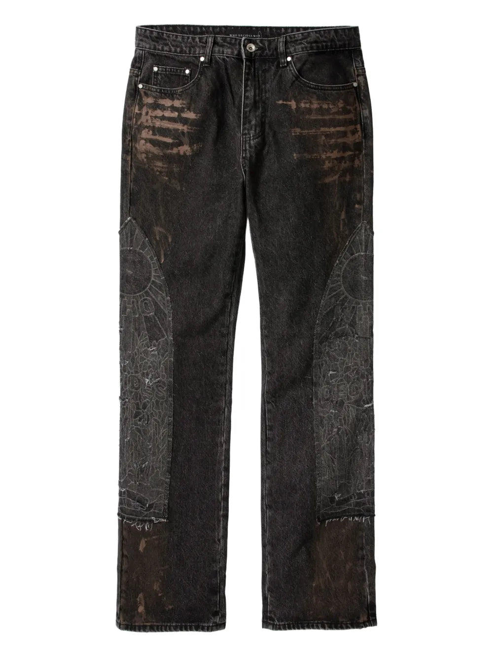 Who Decides War  appliqué frayed jeans