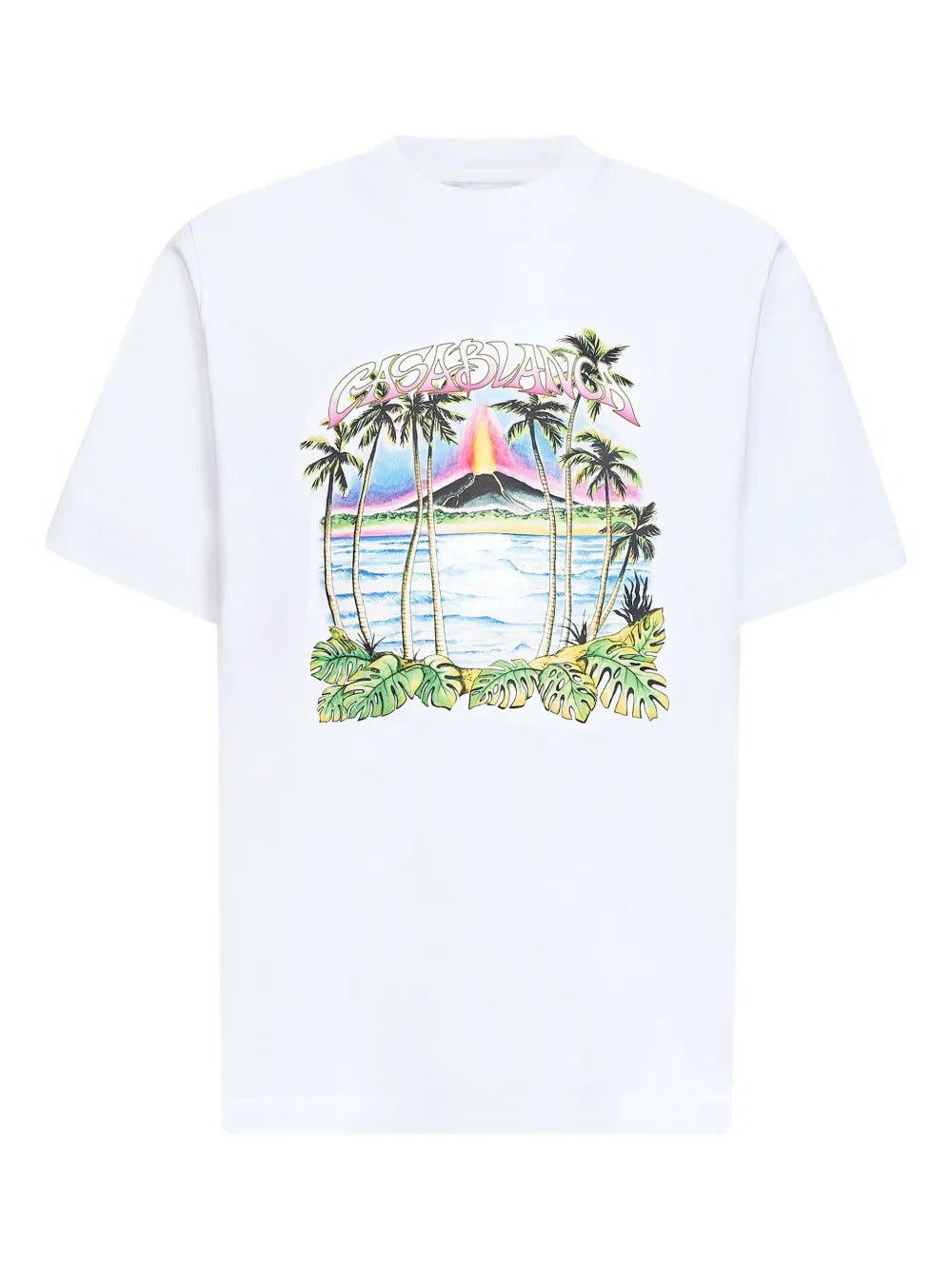 Casablanca  volcano-print logo T-shirt