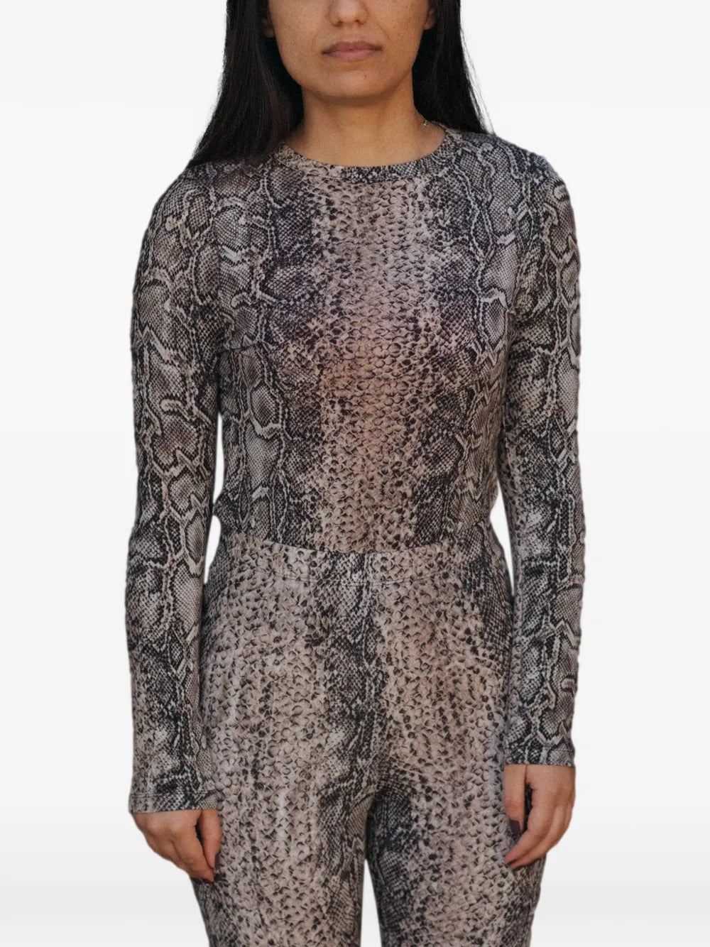Baserange  Bead snake-pattern long-sleeve T-shirt