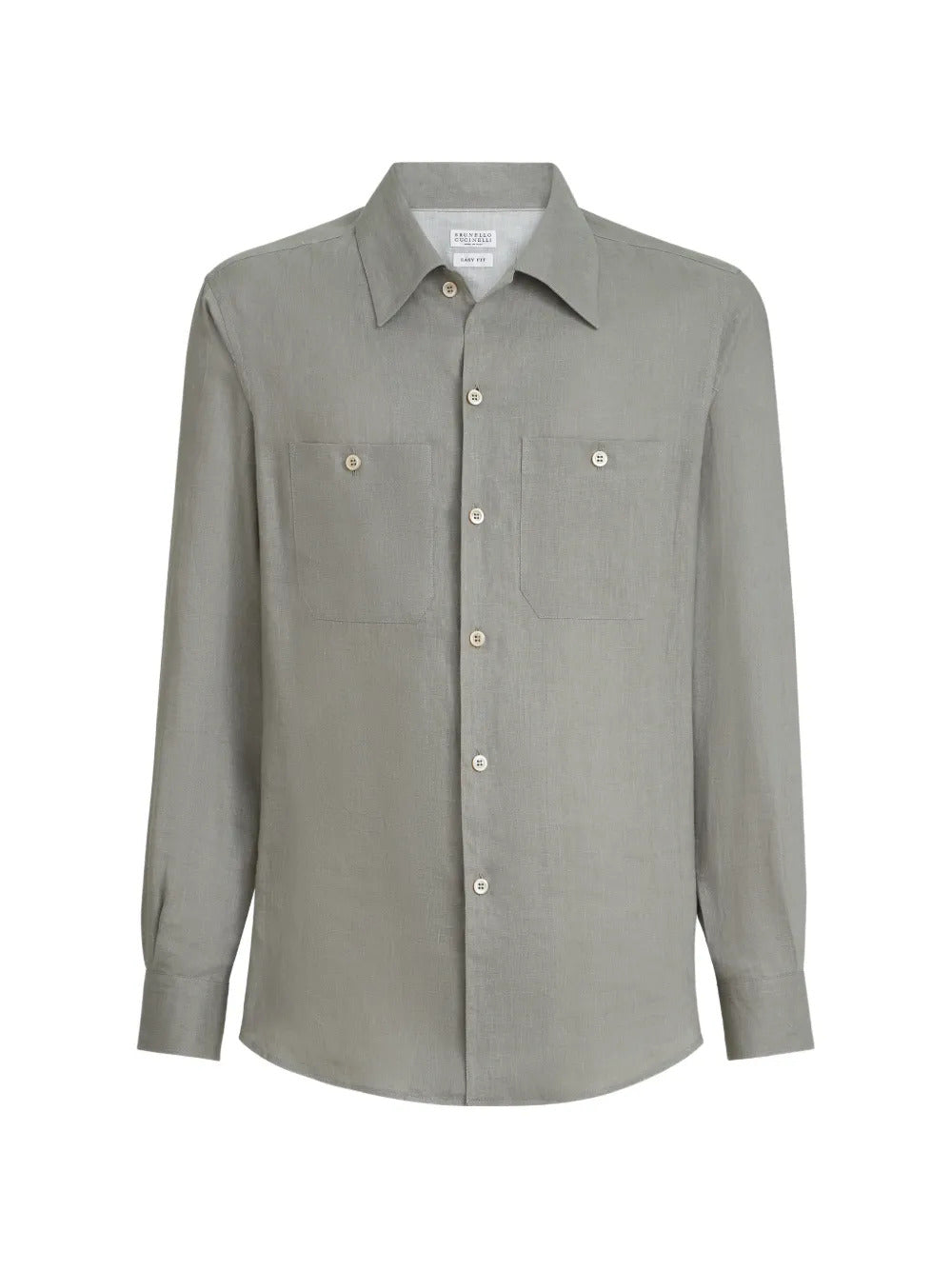 Brunello Cucinelli  linen easy fit shirt with chest pockets