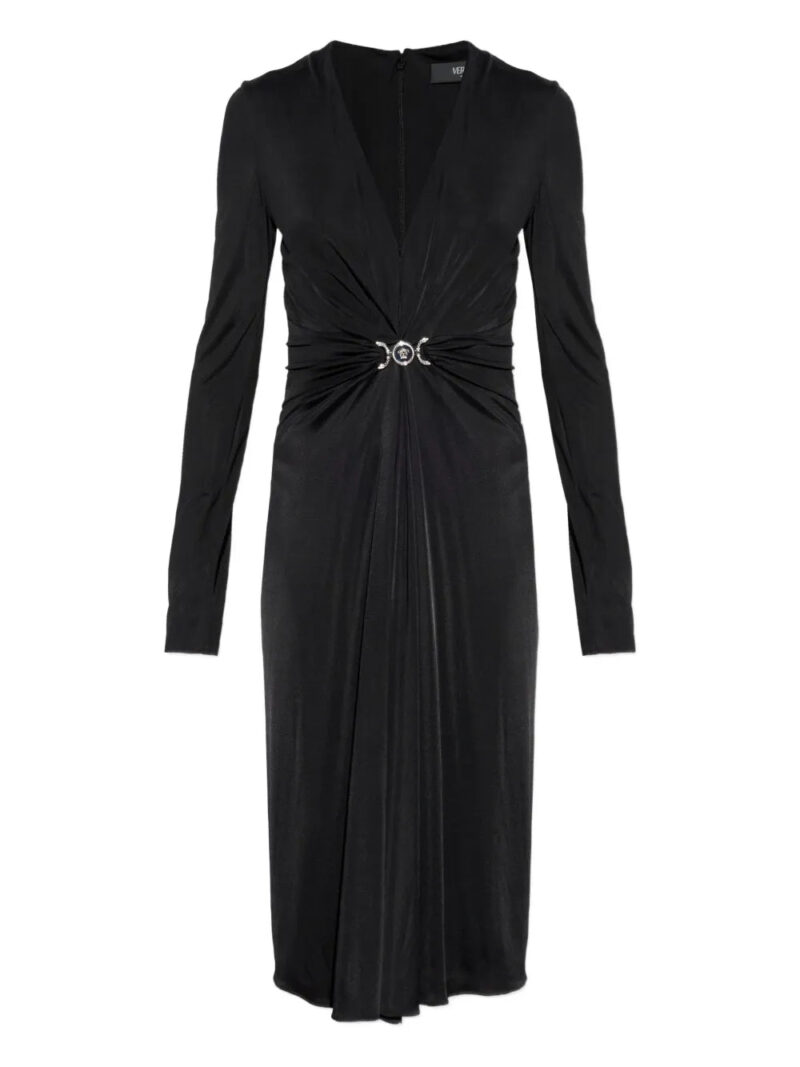 Versace  Medusa-plaque draped dress