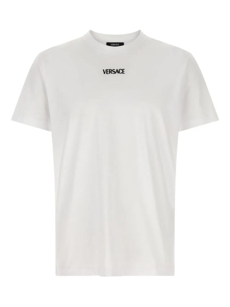 Versace  logo-embroidery crew-neck T-shirt