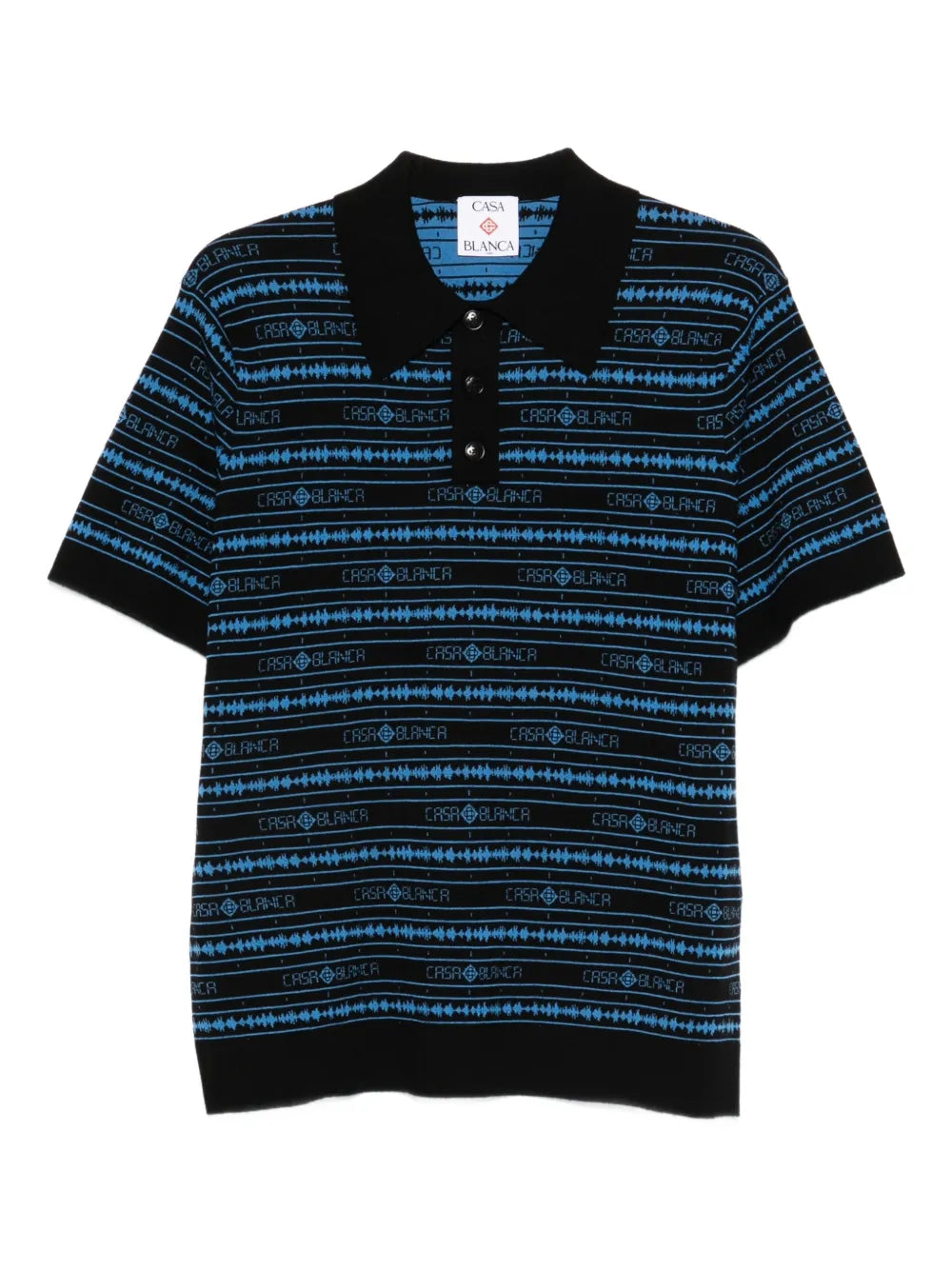 Casablanca  branded striped polo shirt