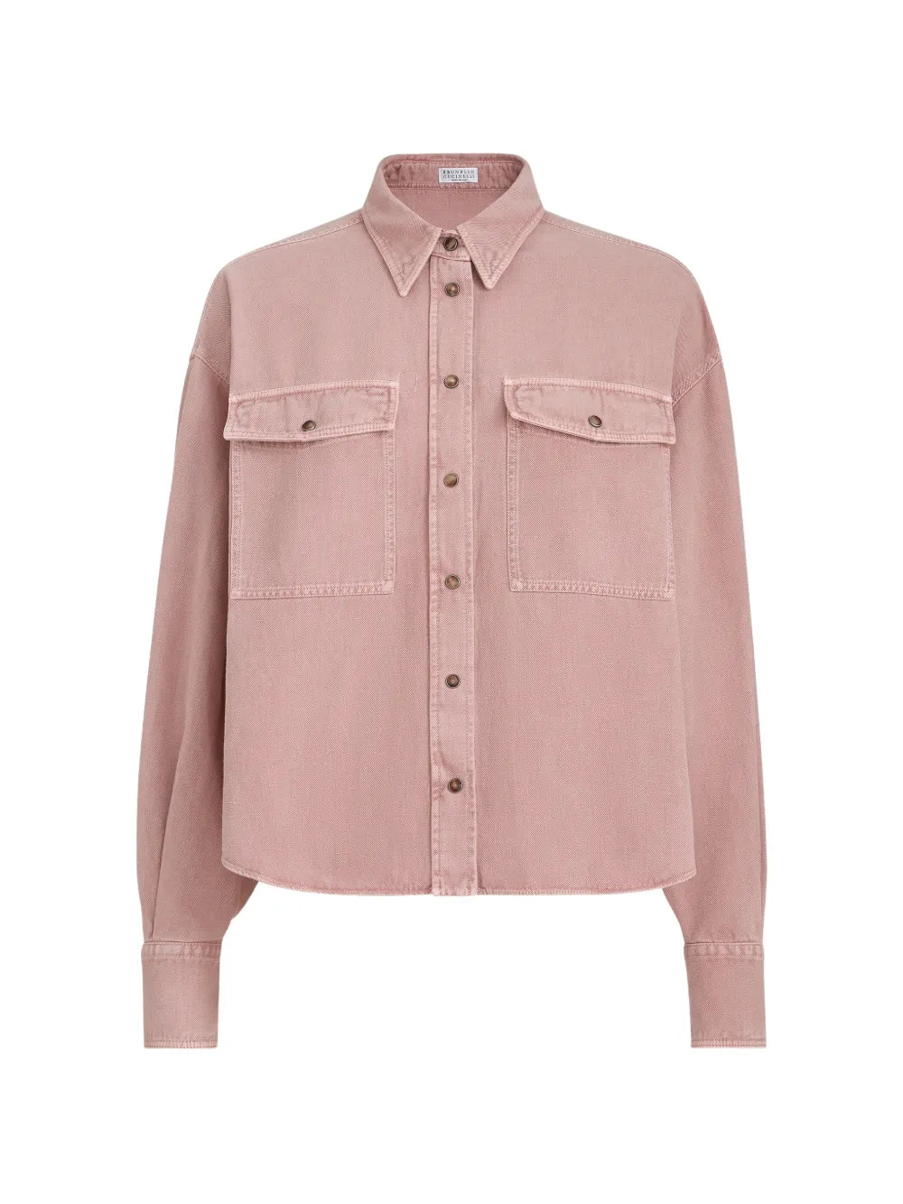 Brunello Cucinelli  garment-dyed flap-pocket shirt