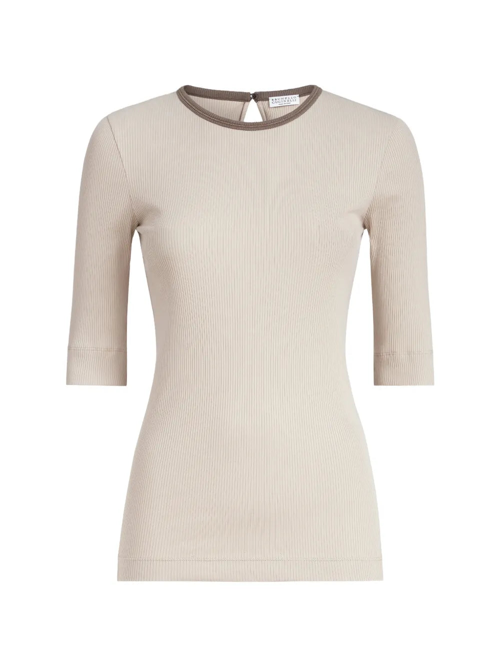 Brunello Cucinelli  ribbed trim T-shirt