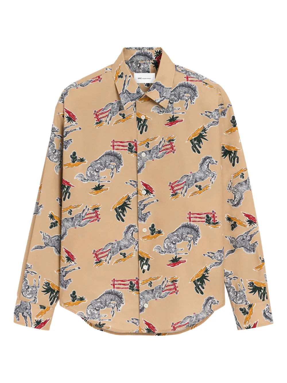 AMI Paris  horse-print button shirt