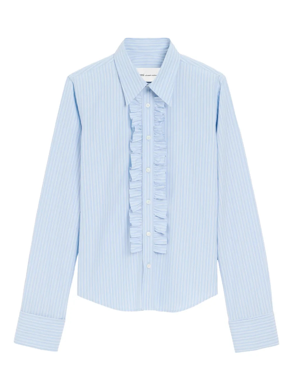 AMI Paris  ruffled striped shirt