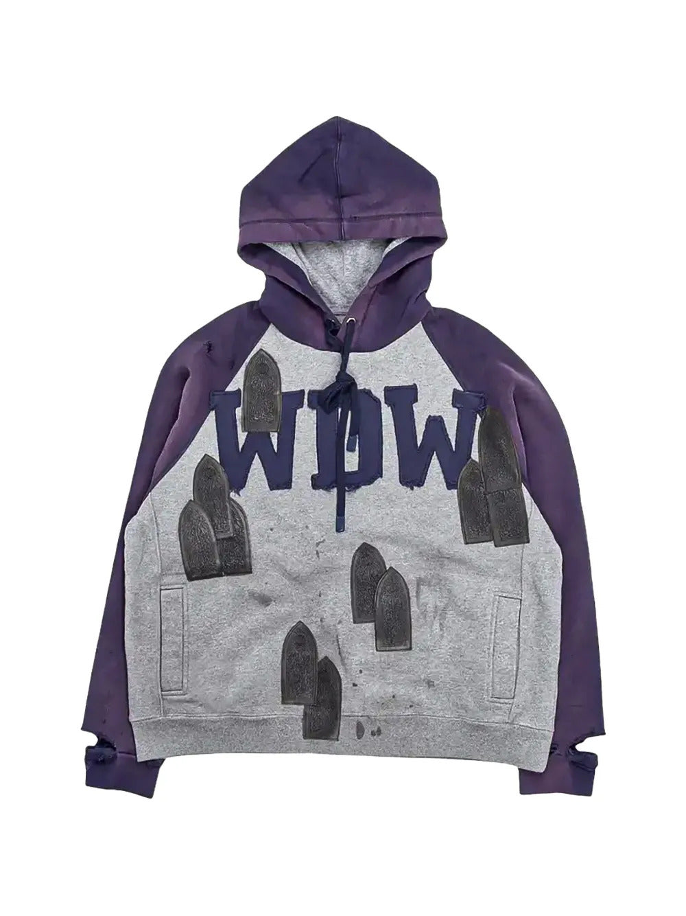 Who Decides War  faded appliqué hoodie