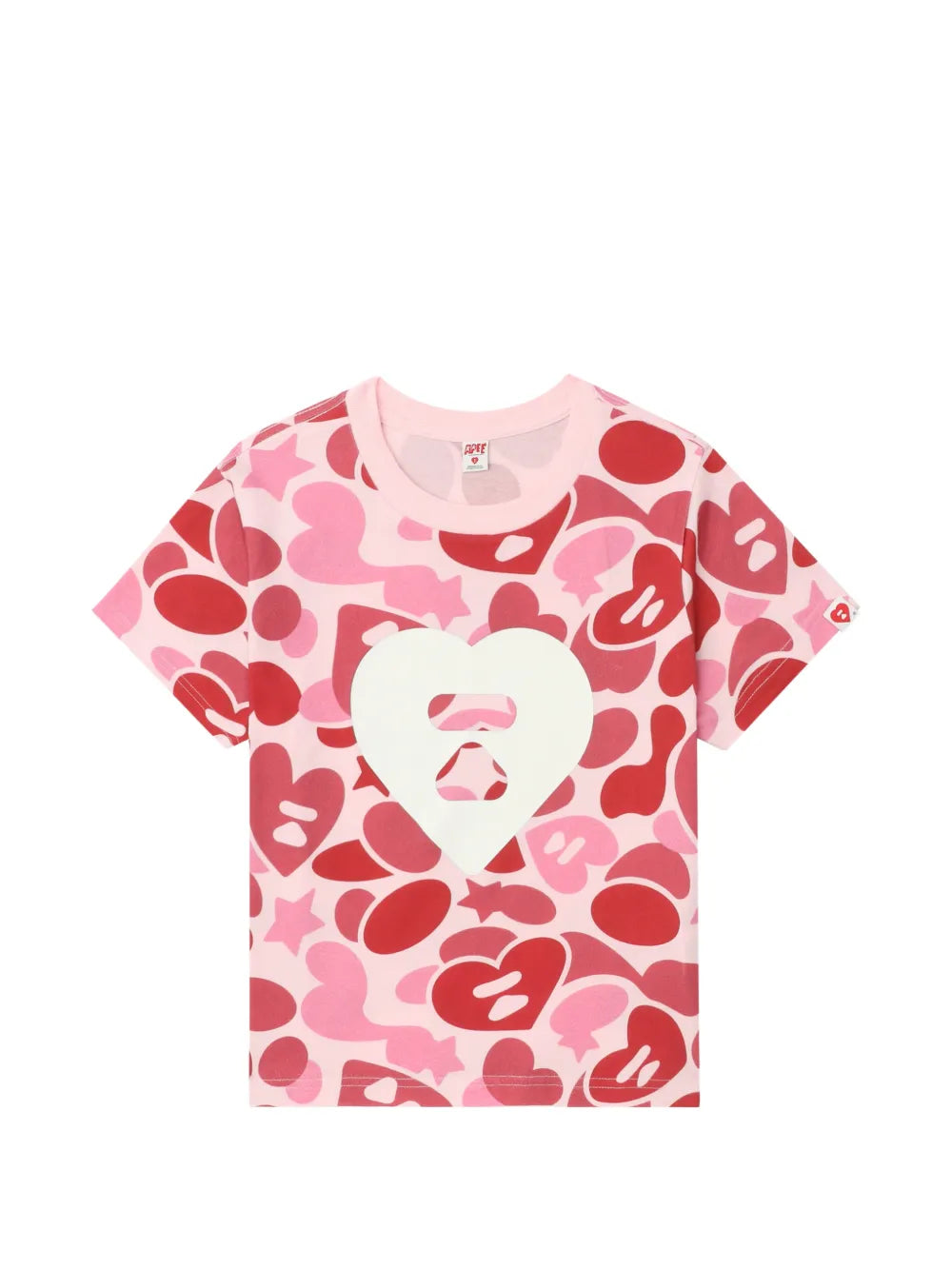 A BATHING APE®  heart pattern T-shirt