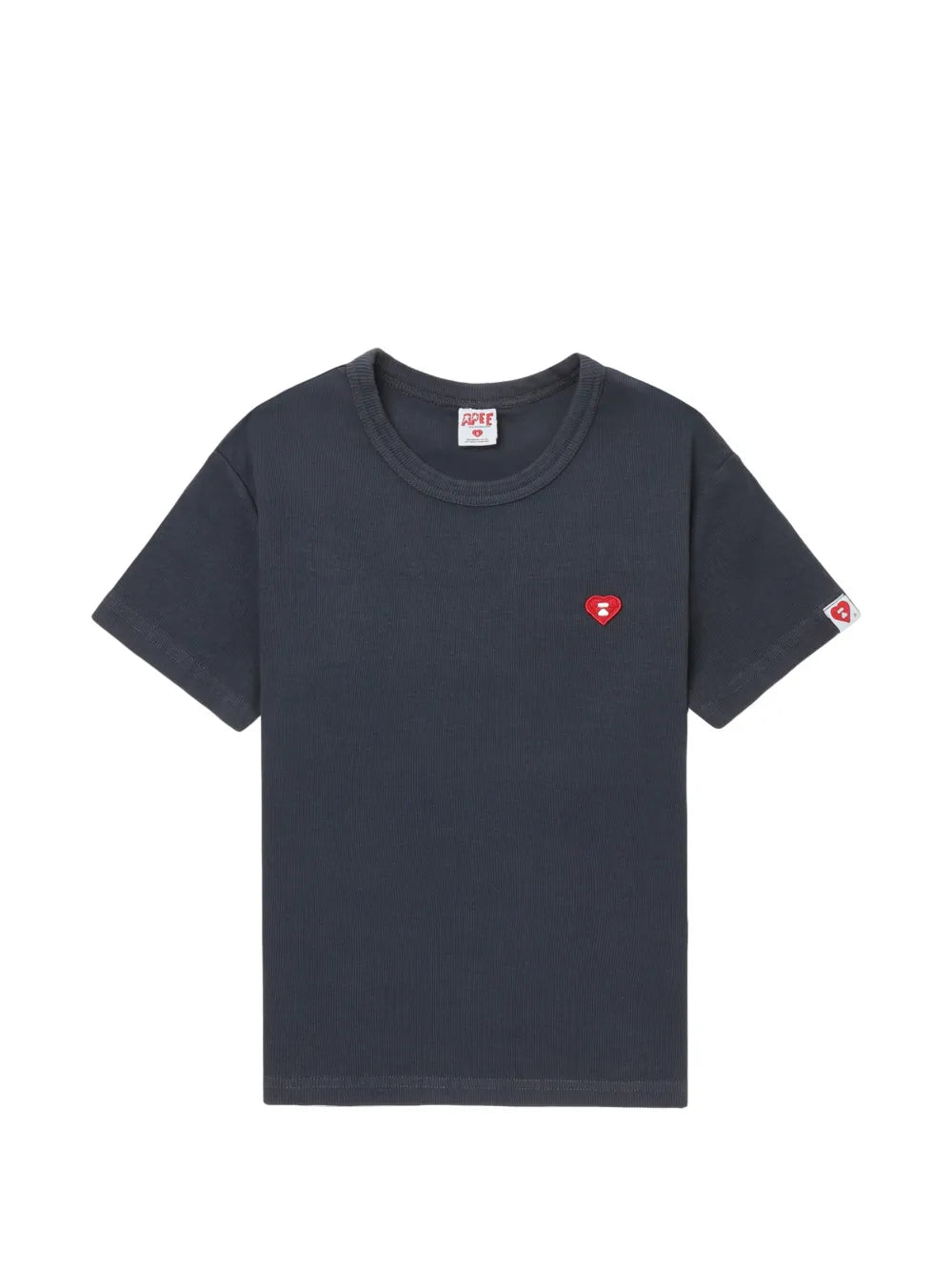 A BATHING APE®  ribbed heart appliqué T-shirt