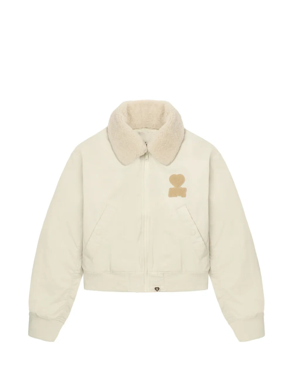 A BATHING APE®  shearling collar patch jacket