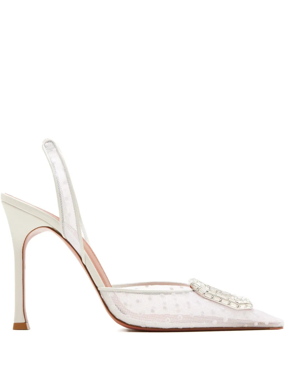 Amina Muaddi  Camelia Sling 90 polka-dot crystal-embellished pumps