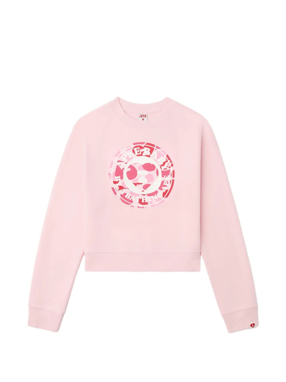 A BATHING APE®  Round Camo heart-print sweatshirt