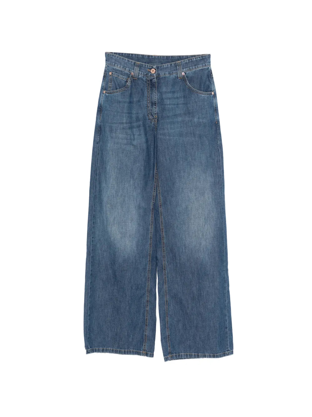 Brunello Cucinelli  embellished-detail wide-leg jeans