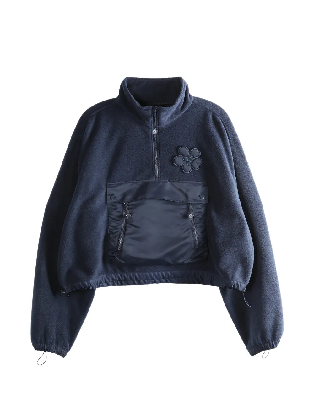 Cecilie Bahnsen  flower-appliqué half-zip sweatshirt