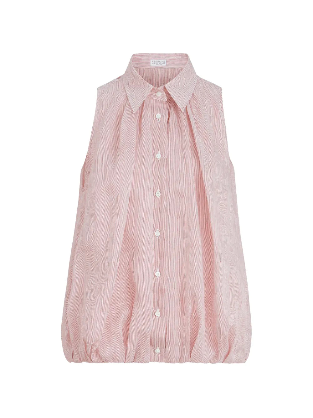 Brunello Cucinelli  striped-print buttoned sleeveless shirt