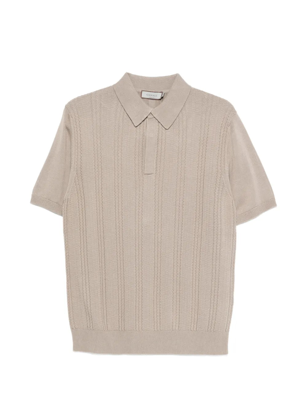 Canali  textured knitted polo shirt
