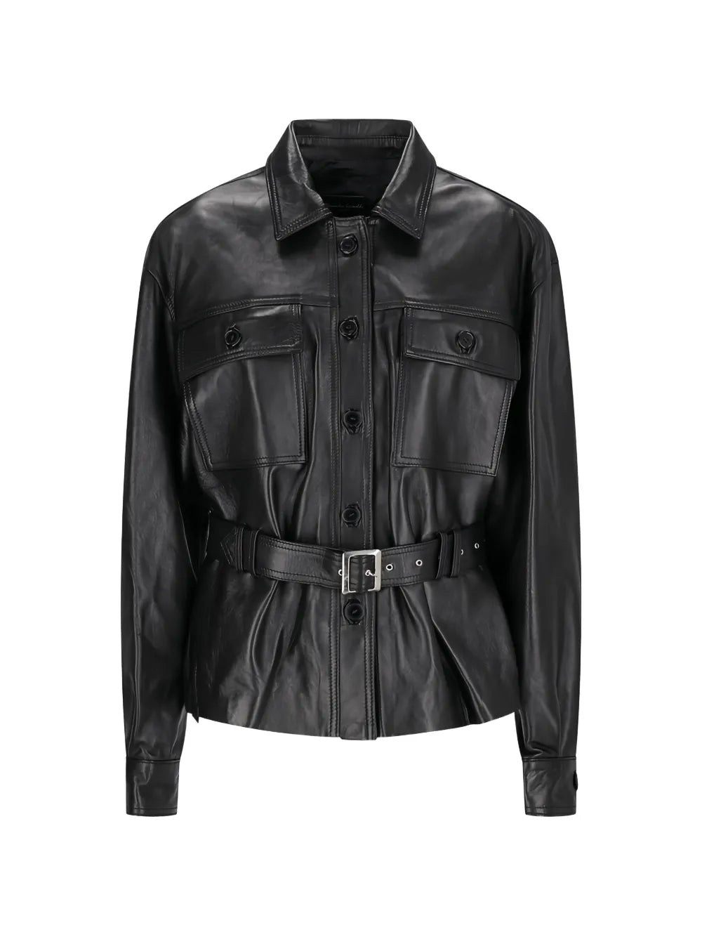 Alessandra Rich belted leather jacket