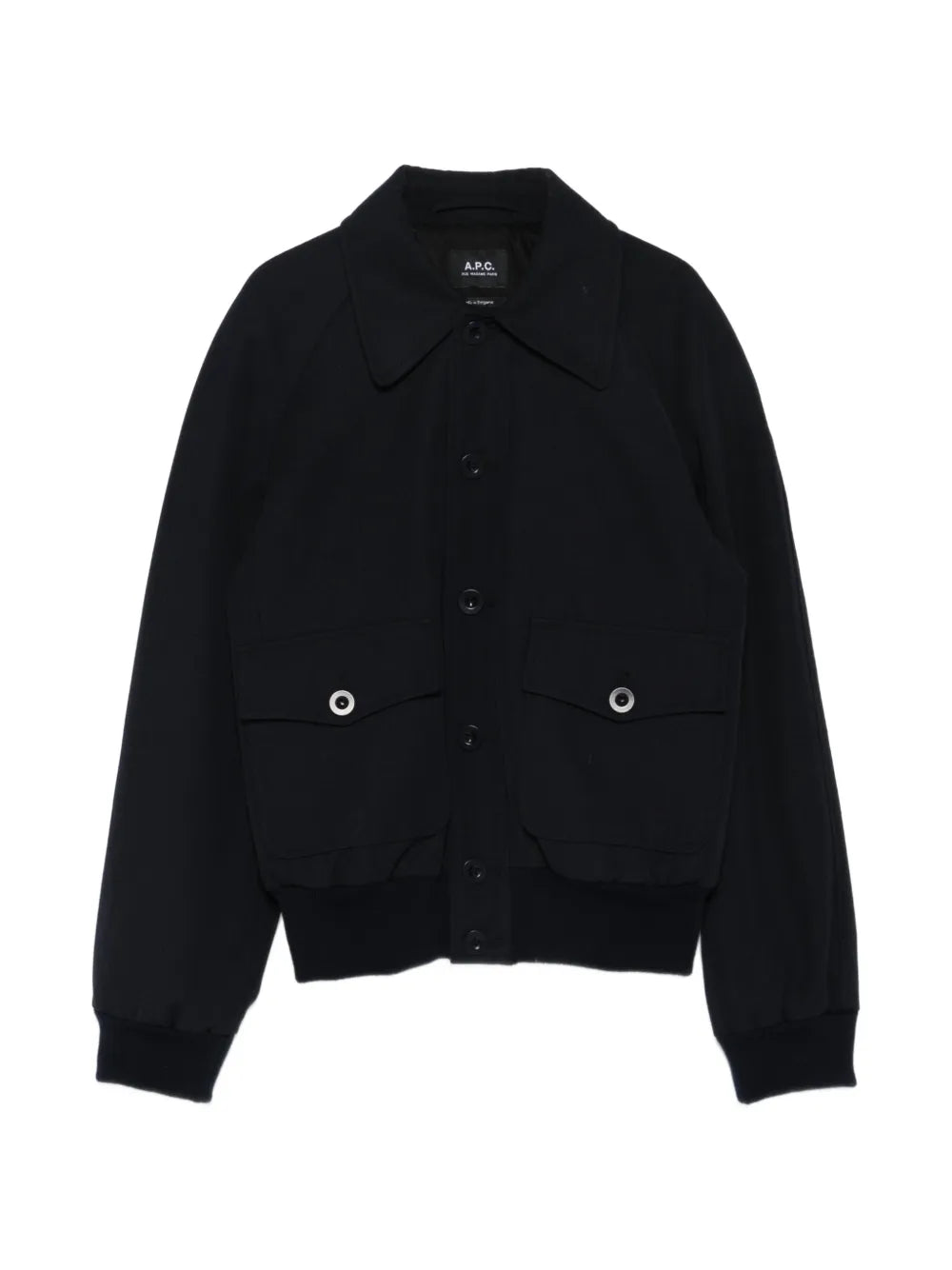A.P.C.  patch-pocket collared bomber jacket