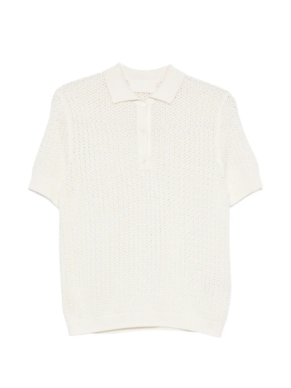 BOMPARD  waffle pointelle polo top