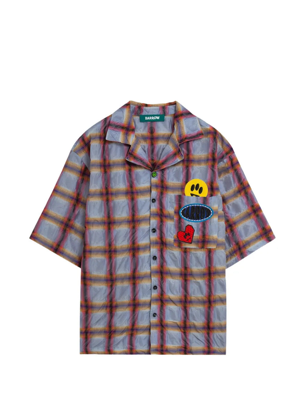 BARROW  patch plaid shirt